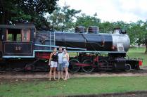 Com o Rodrigo e a Rosana, no parque nas antigas instalações da ferrovia Madeira-Mamoré, em Porto Velho, capital de Rondônia